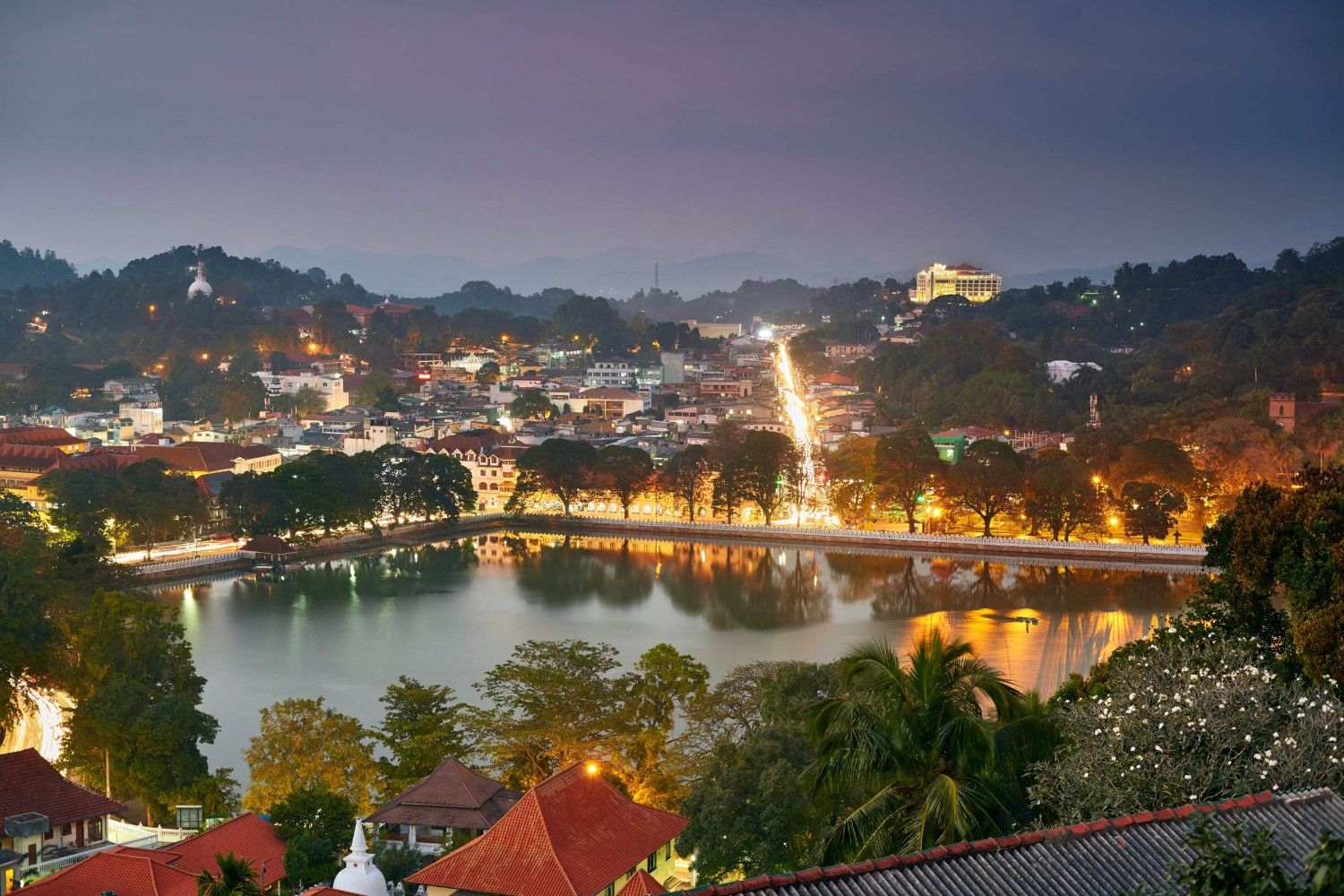 Nighttime View Of Kandy In Sri Lanka