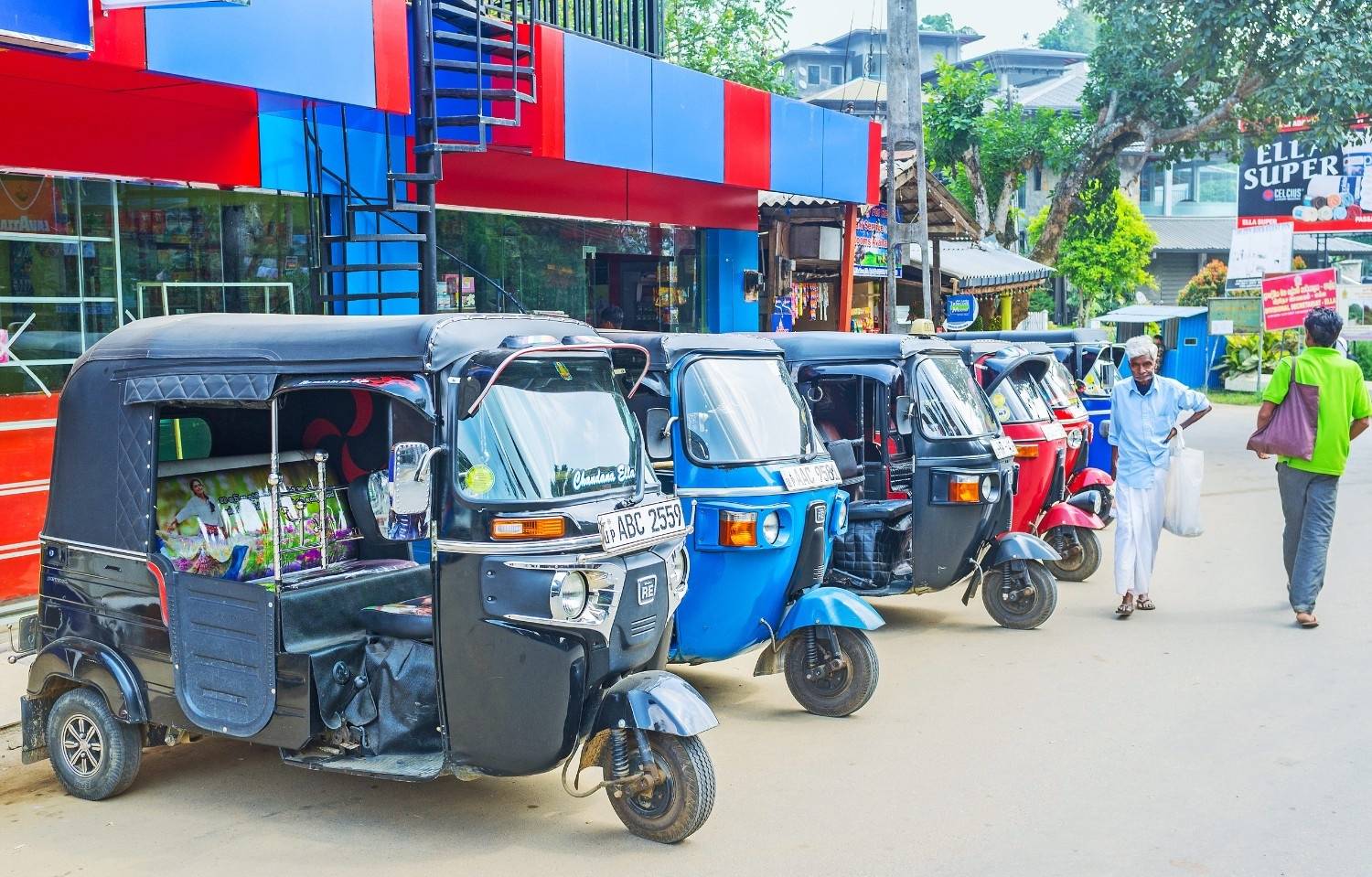 Tuk-tuks are popular modes of transportation in Sri Lanka